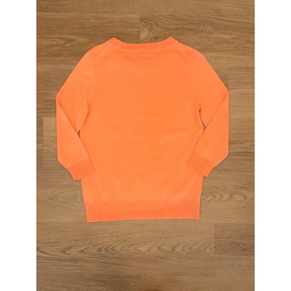 J Crew light orange sweater 100% merino wool size PM excellent - Picture 4 of 4